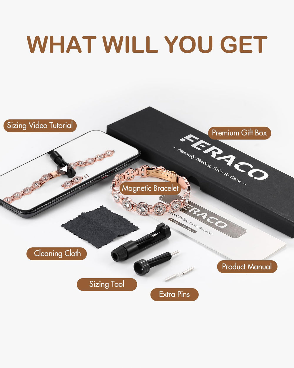 Feraco rose-gold tone finish bracelet versatile with outfits