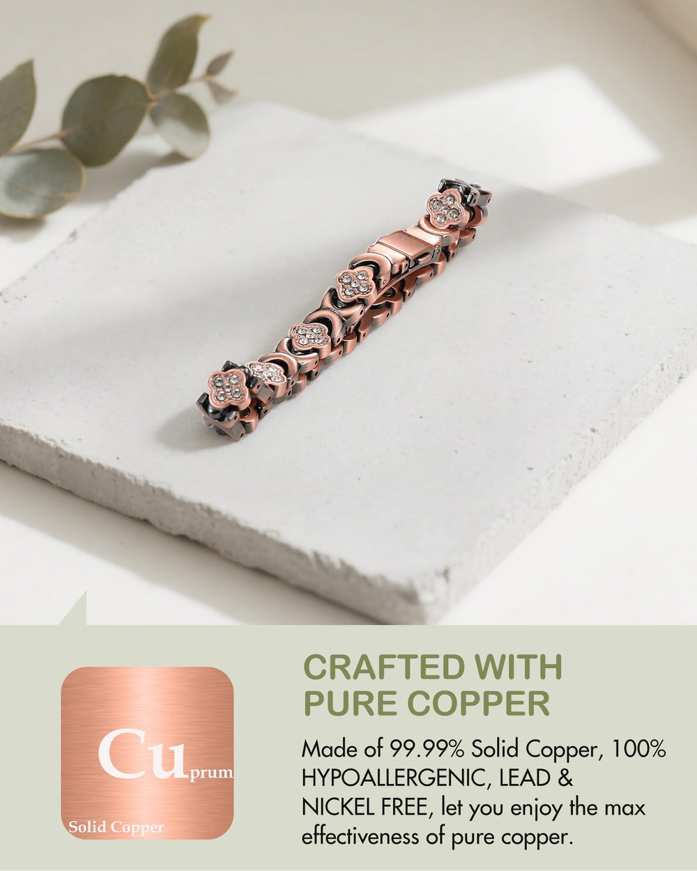 Feraco bracelet with sizing tool ensures a perfect fit