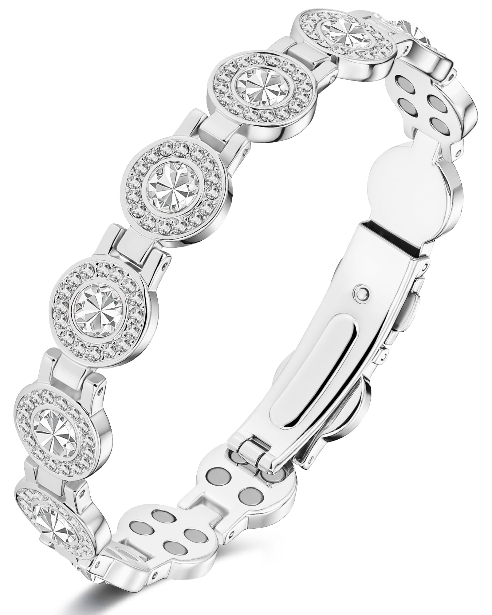 Feraco Copper Bracelet for Women with Austrian crystals adds radiance to everyday outfits.