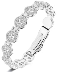 Feraco Copper Bracelet for Women with Austrian crystals adds radiance to everyday outfits.
