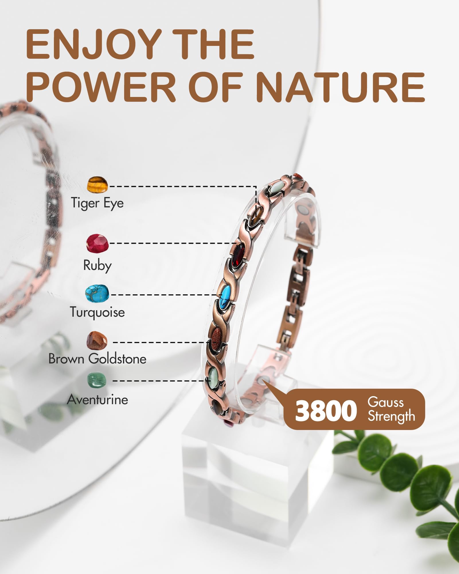 Feraco pure copper jewelry surface texture and shine for everyday wear.