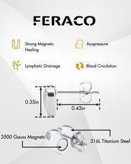 Feraco rose-gold heart-shaped magnetic-earrings, versatile styling for any occasion.