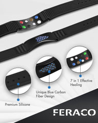Feraco power balance bracelet adjustable length fits most wrists comfortably