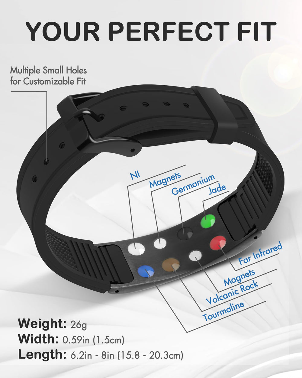 Feraco bracelet features blue carbon fiber design for a stylish look