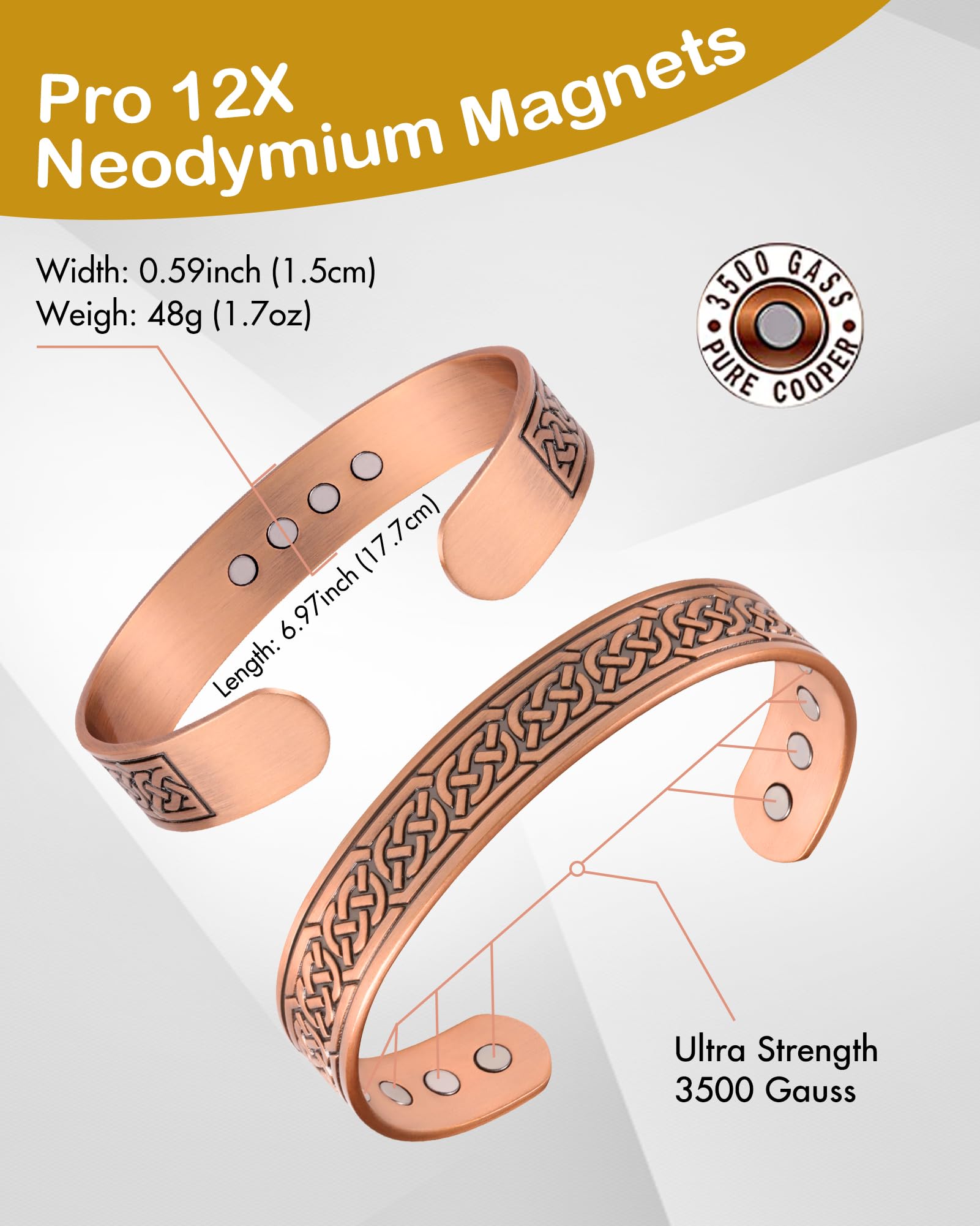 Feraco solid copper texture detail showcases craftsmanship and durability.