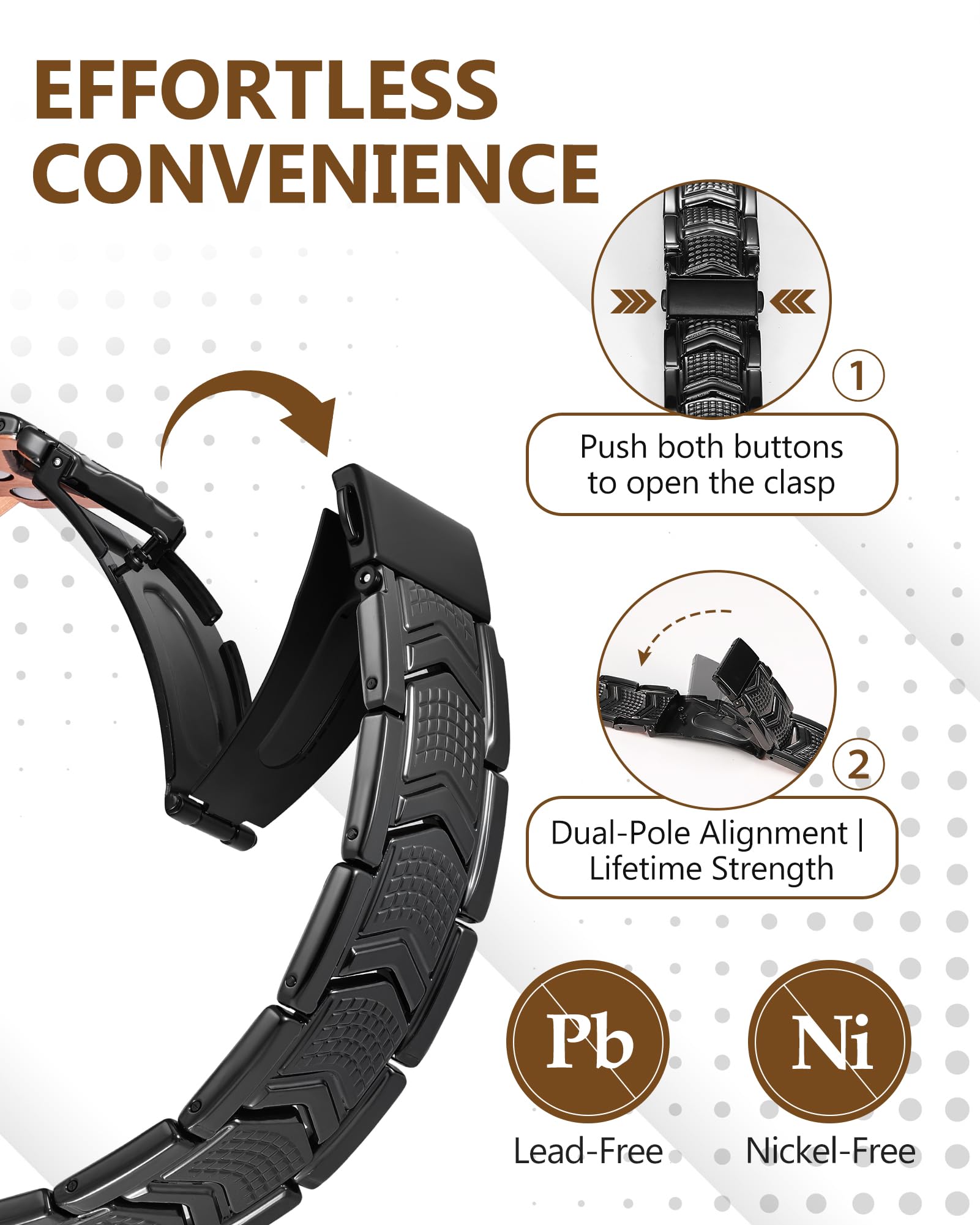Feraco bracelet suited for sport, casual, and formal outfits.