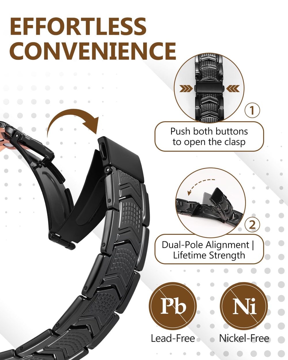 Feraco bracelet suited for sport, casual, and formal outfits.