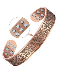 Feraco tree-of-life copper magnetic bracelet with elegant engraving for daily wear.
