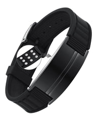 Feraco ultra-strength magnetic bracelet close-up with blue carbon fiber design for style.