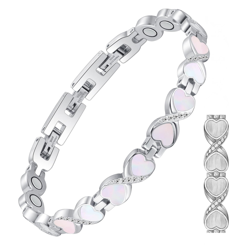 Feraco ultra strength magnetic bracelet for women with 3800 Gauss magnets and zirconia for daily style