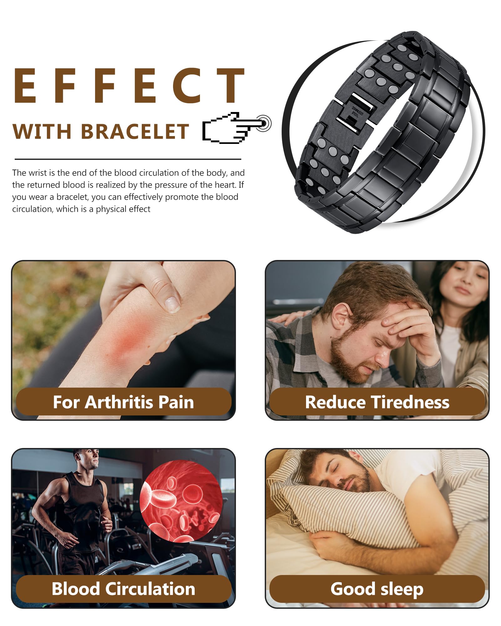 Feraco waterproof and durable bracelet supports daily wear.