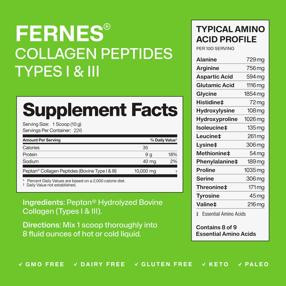 Fernes Collagen powder dispensing scoop demonstrates easy daily use for seamless mix-ins.