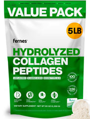 Fernes Collagen powder tub front view highlighting skin and joint support.