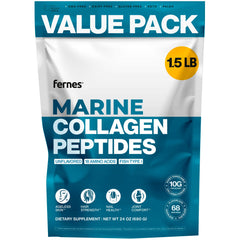 Fernes Marine Collagen bottle shown for joint support and radiance.