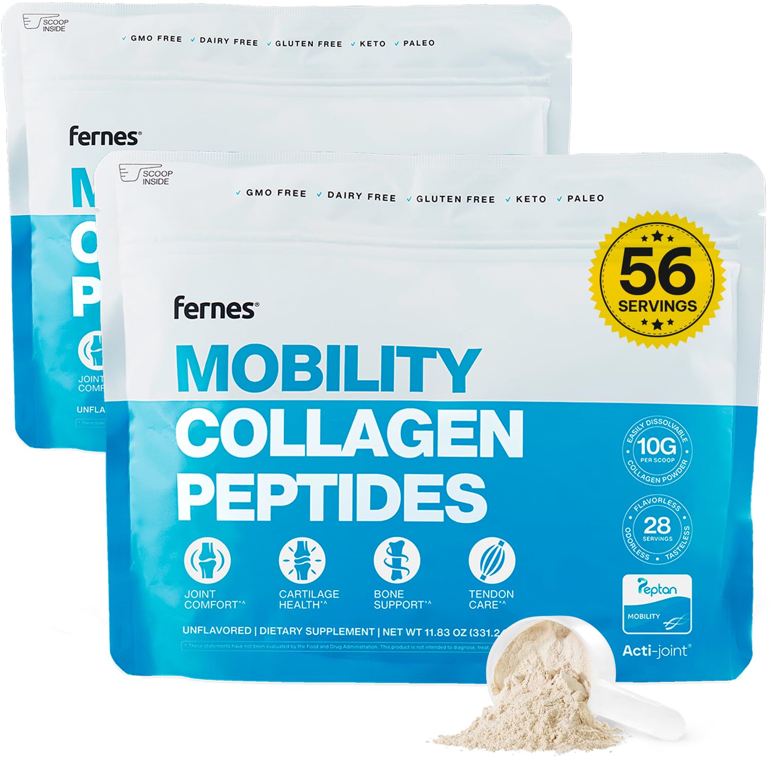 Fernes Mobility bottle closeup highlighting joint-support formula for daily use
