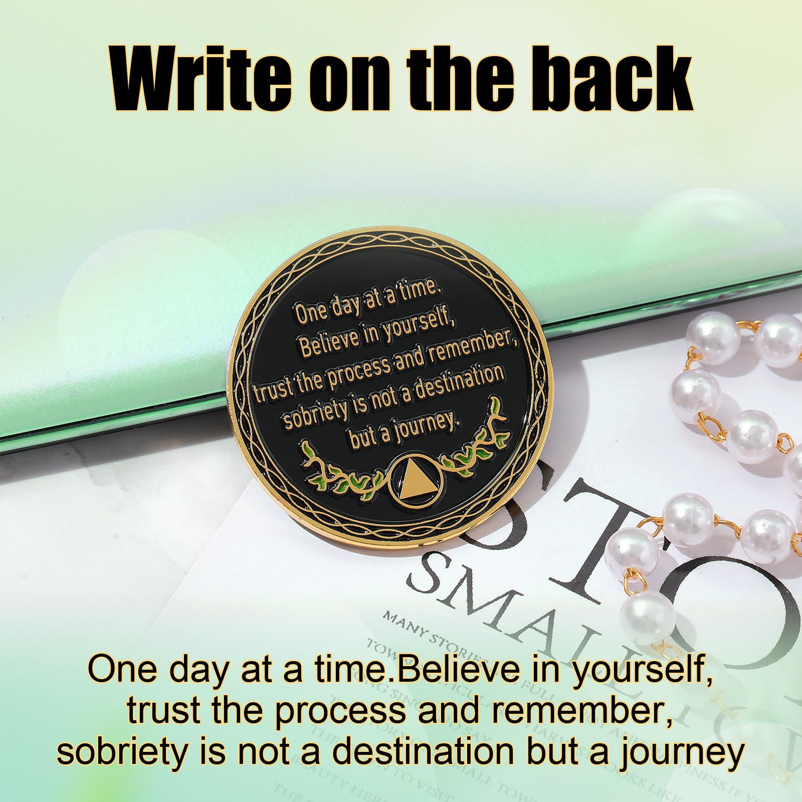 Ferreve sobriety coin shown with a clip-ready profile for meetings.