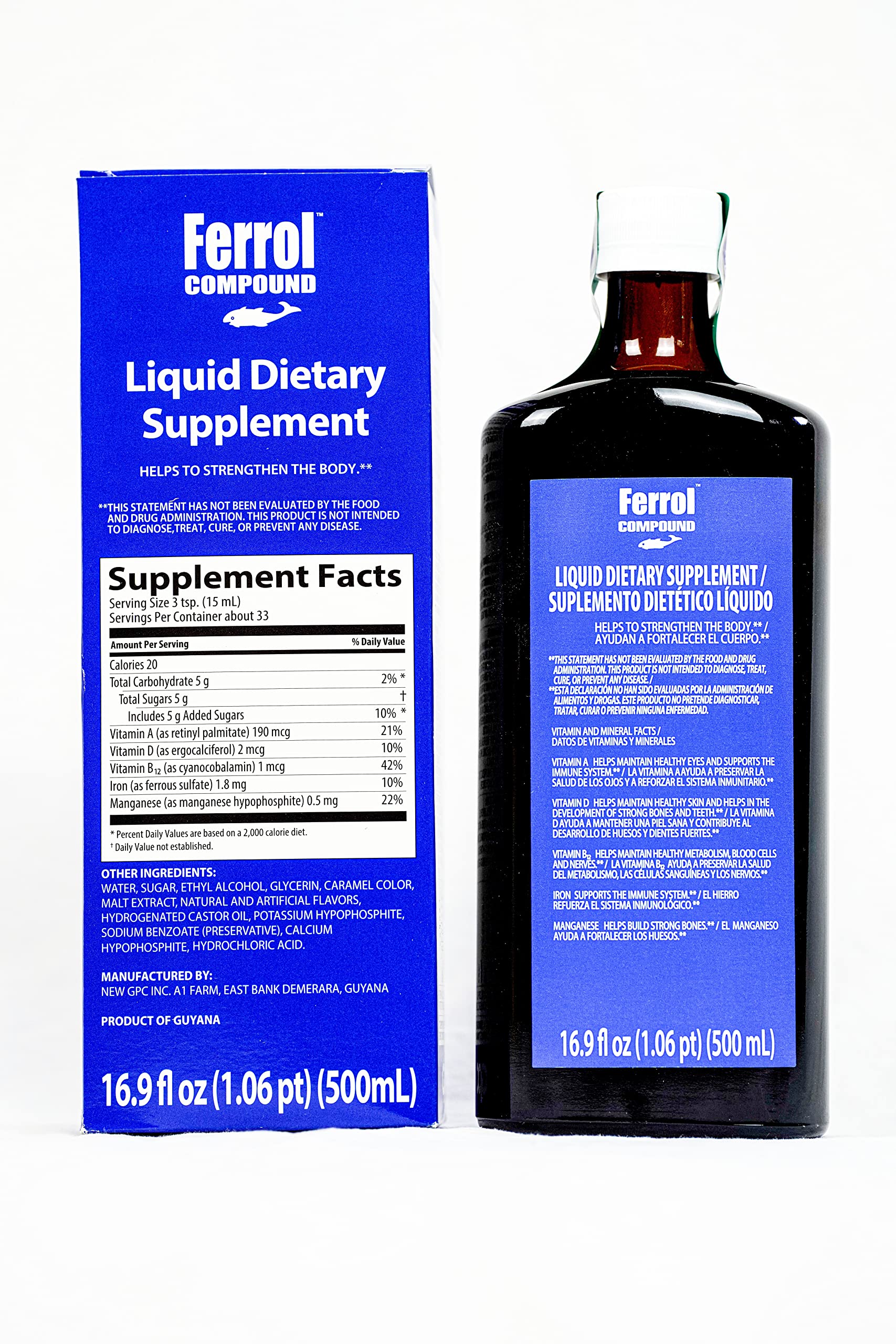 Ferrol Compound Liquid pour shot capturing smooth dosage and convenient daily intake.