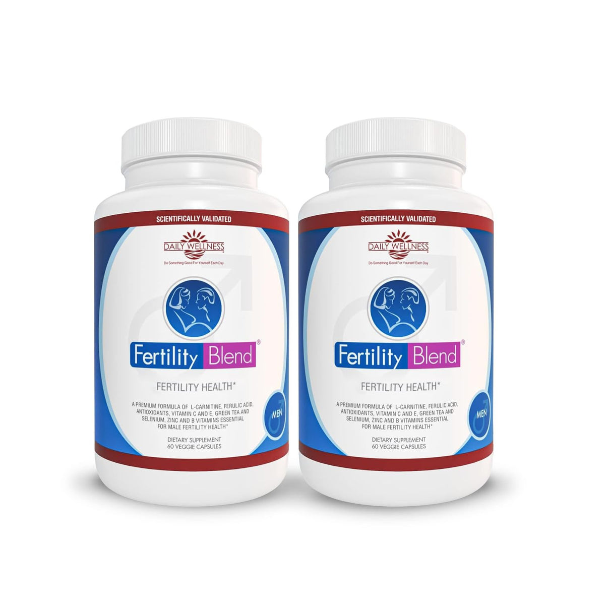 Fertility Blend Daily Wellness for Men bottle on a clean surface, supports preconception health
