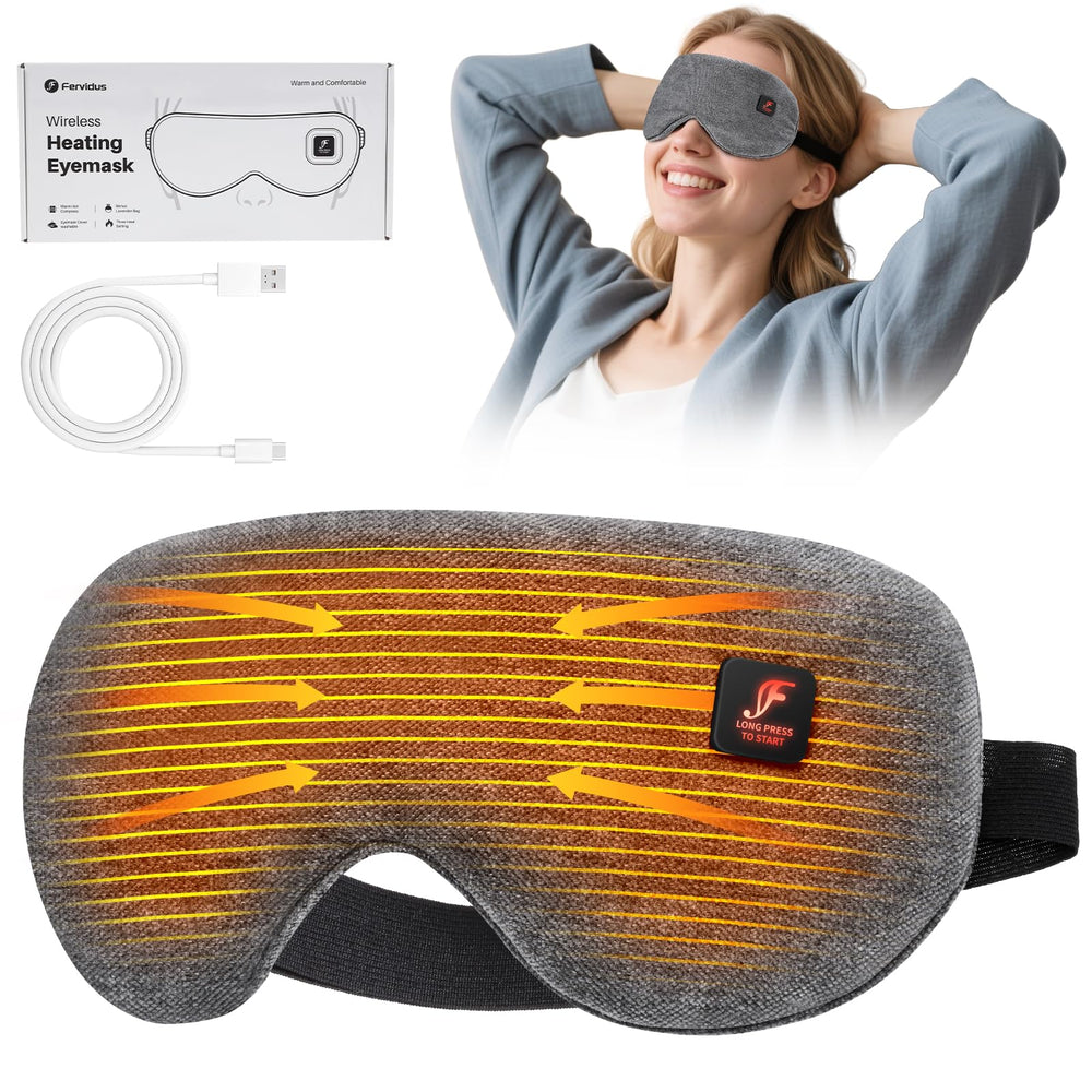 Fervidus heated eye mask cordless for on-the-go comfort and convenience.