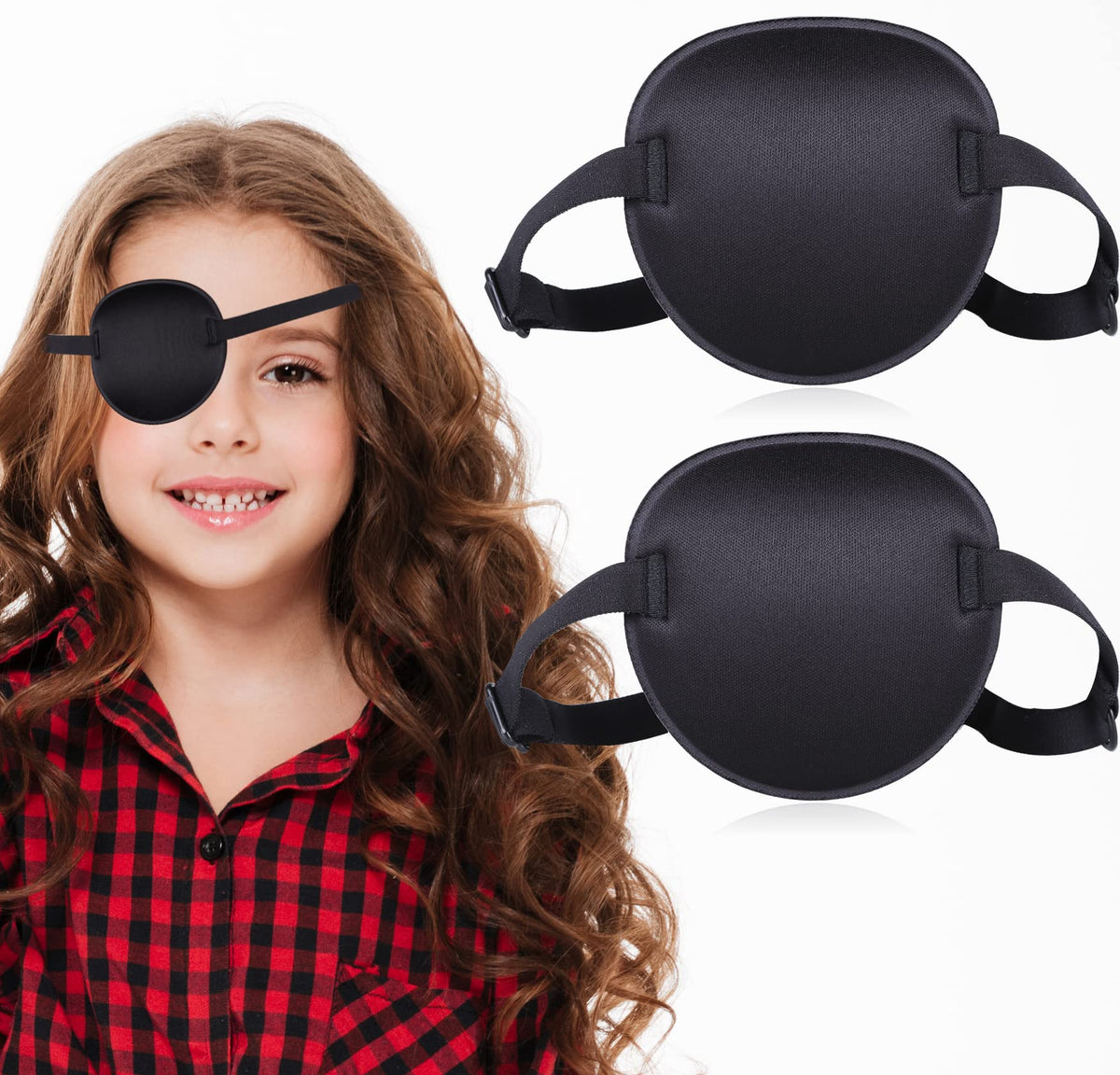 Fezog eye patch with a 3D groove for zero-pressure wear and full coverage