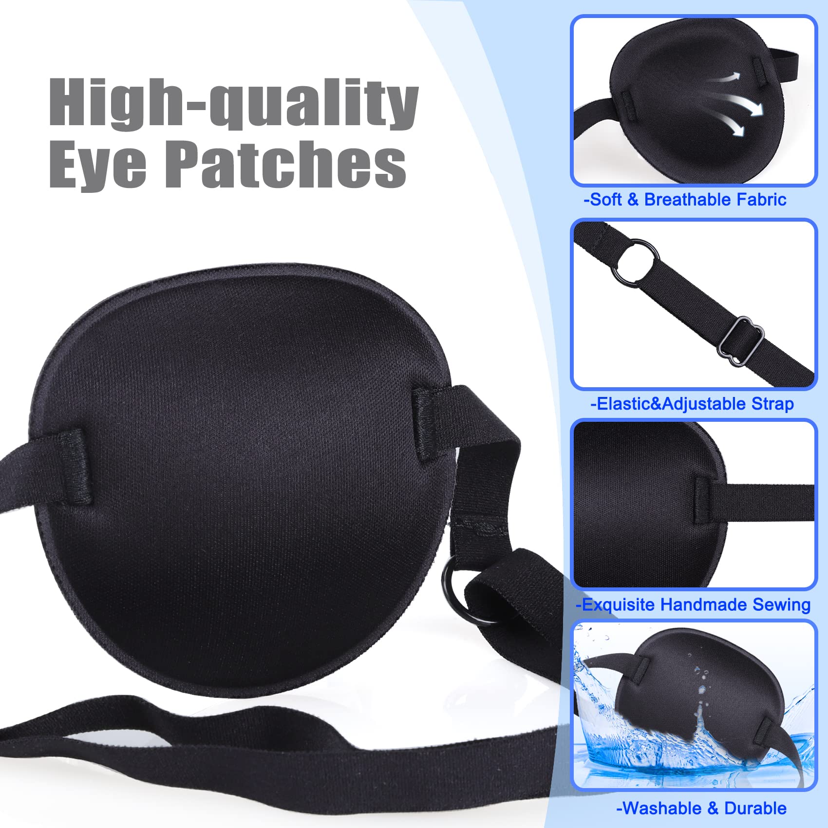 Fezog eye patch provides full coverage and light-blocking design