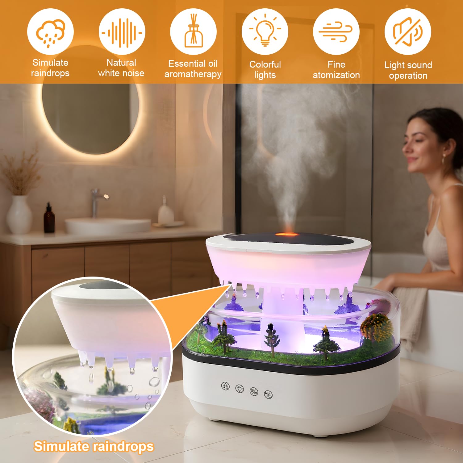 FHNUVB 250ml tank sustains moisture in small spaces.