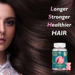 Close-up of Ficpoud Biotin Gummies for daily hair and nails wellness