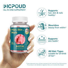 Ficpoud Biotin Gummies gluten-free badge on packaging