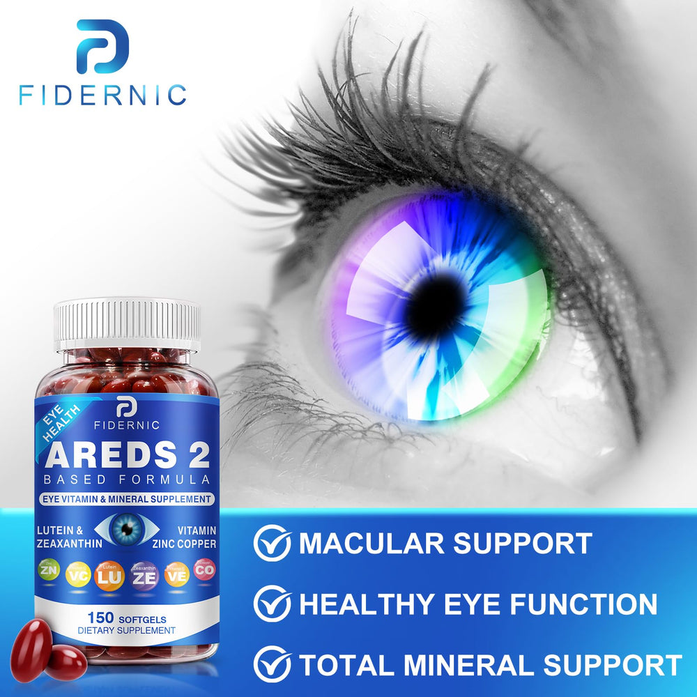 FIDERNIC AREDS2 quality assurance seal highlights GMP-certified production and purity.