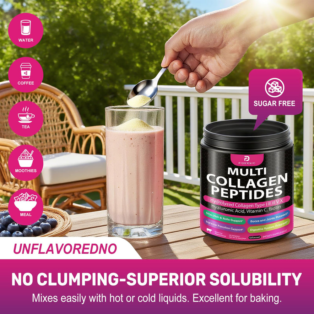 FIDERNIC on-the-go powder blends into coffee or smoothies
