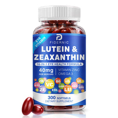 FIDERNIC lutein-zeaxanthin softgels bottle – supports daily visual comfort with high-strength carotenoids.