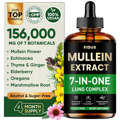 Fidus Mullein Drops bottle with label signaling lung support.