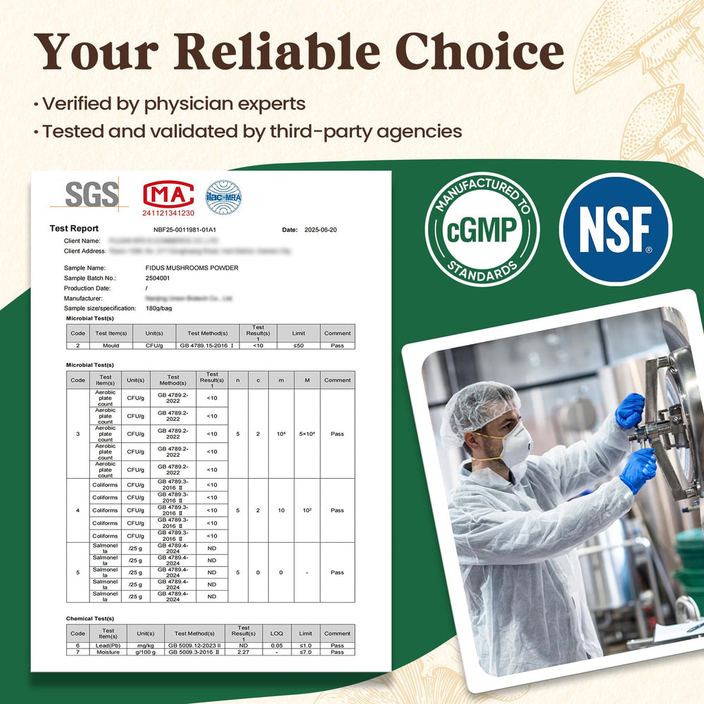 Fidus third‑party tested seal indicating quality and safety.
