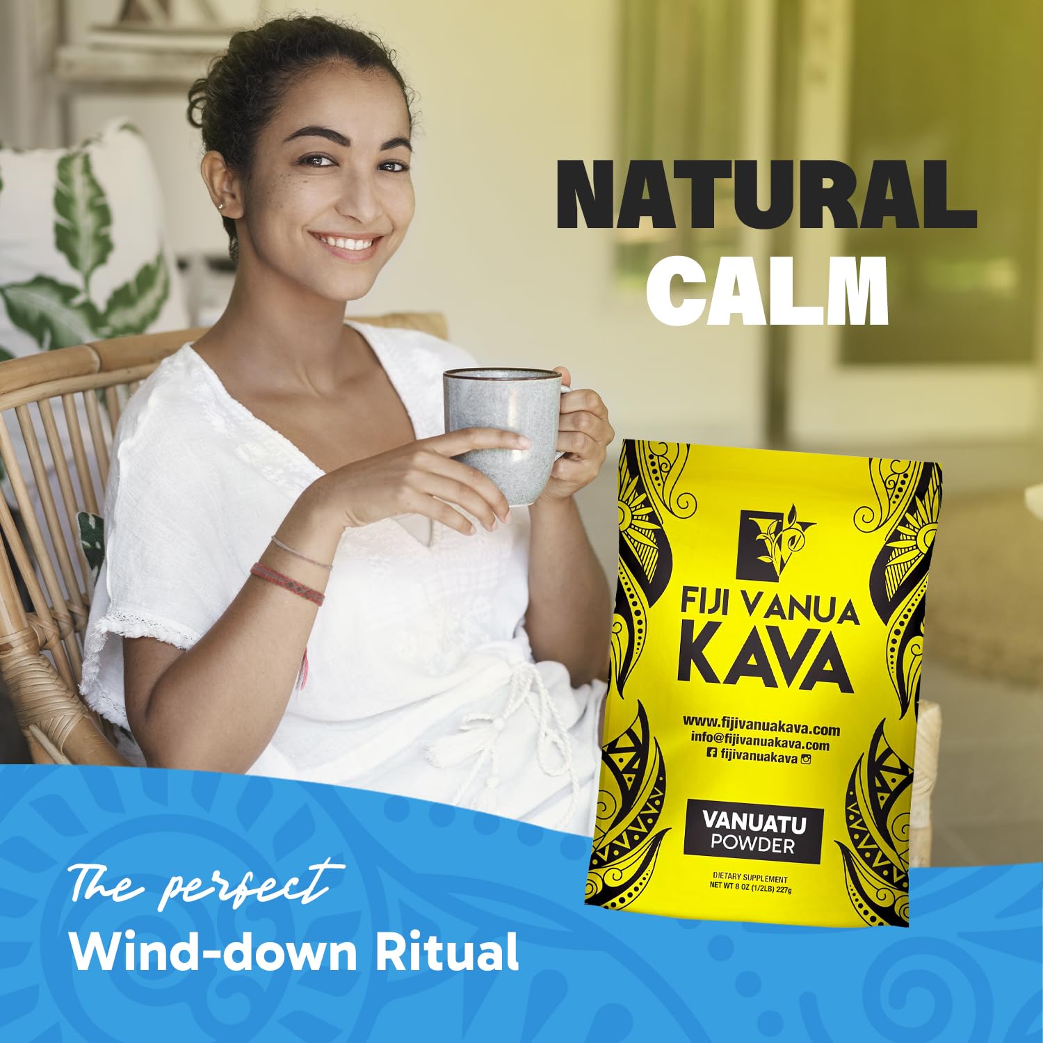 Fiji Vanua Kava Vanuatu brew-ready powder ideal for traditional kava preparation