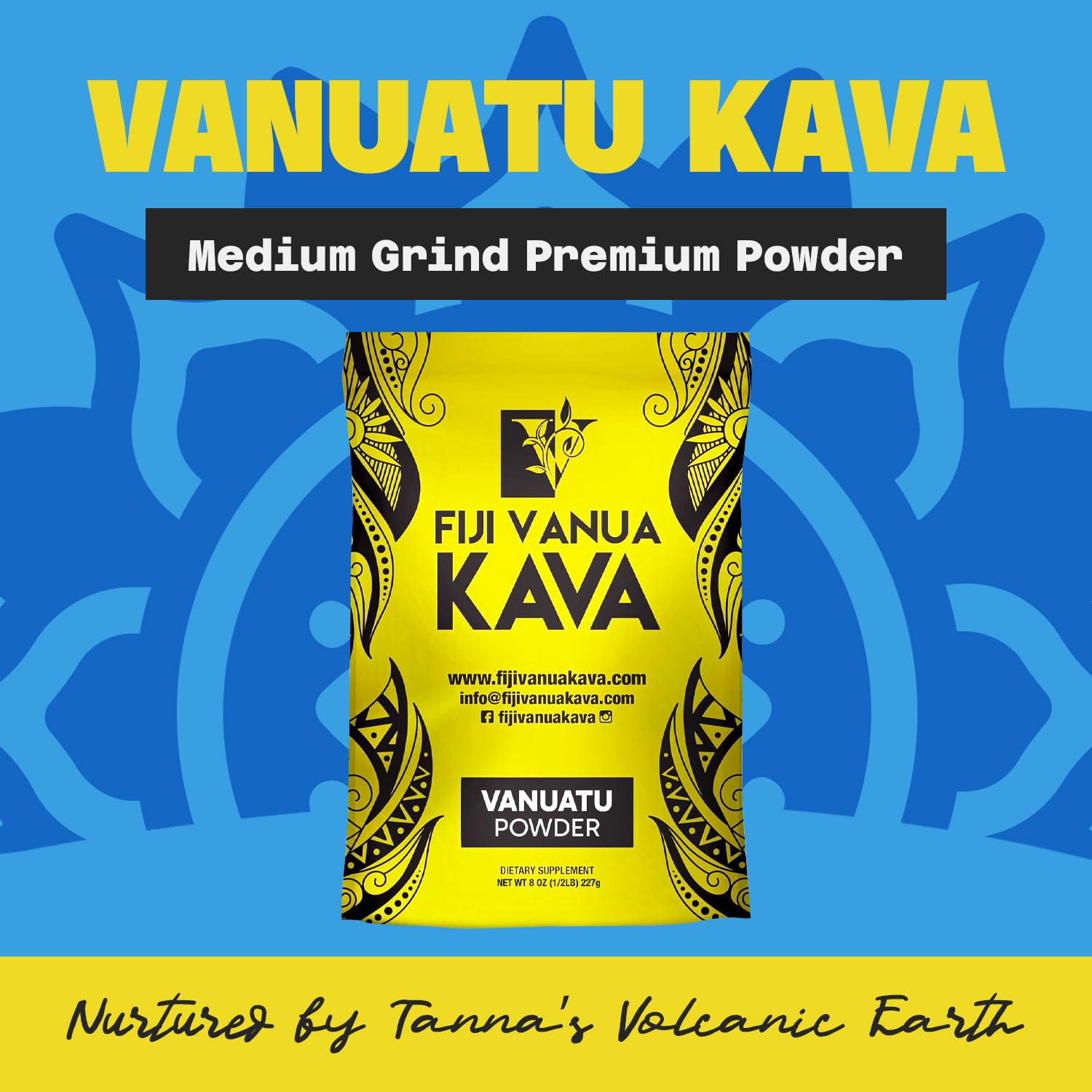 Fiji Vanua Kava Vanuatu medium grind texture emphasizes traditional preparation and smooth brew