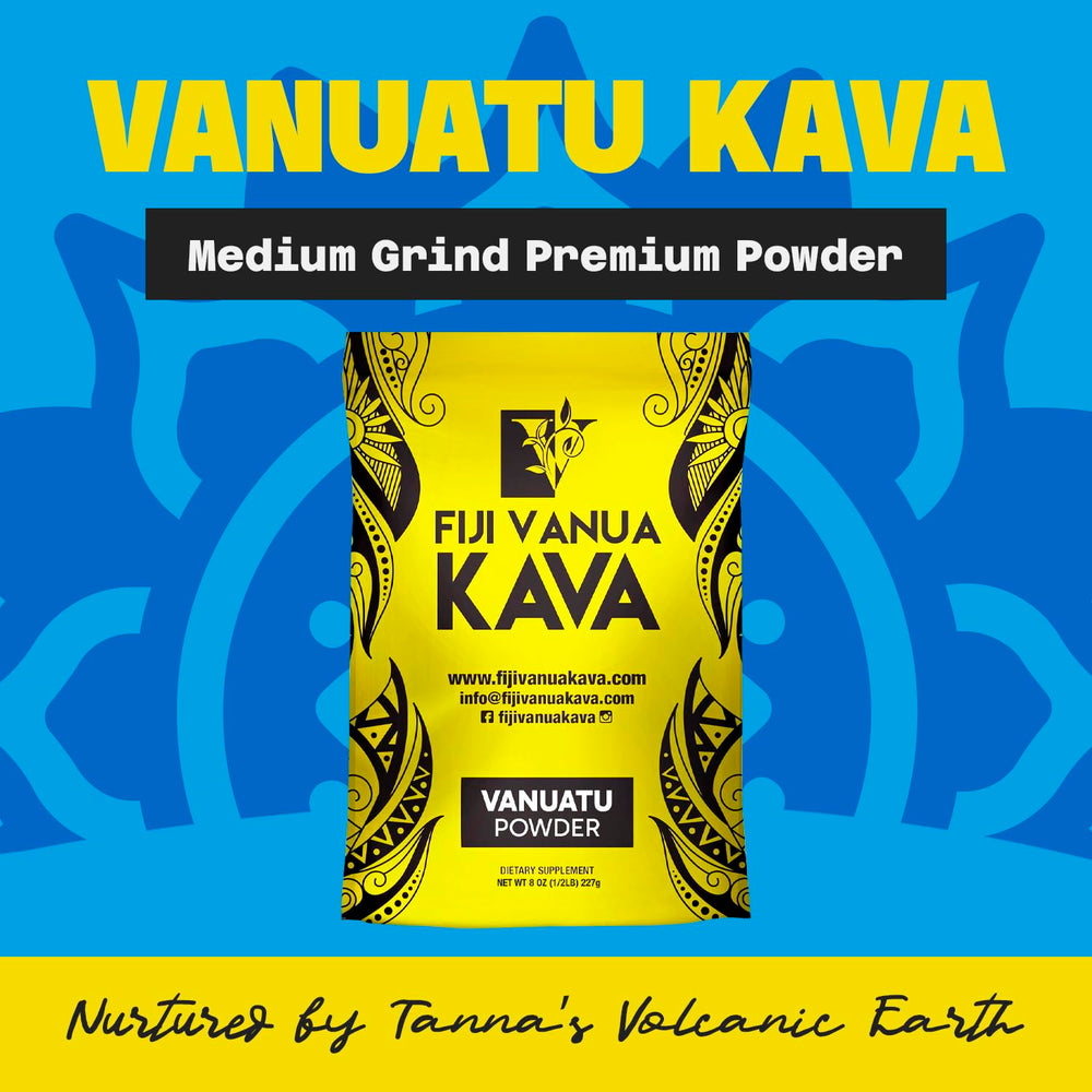Fiji Vanua Kava Vanuatu medium grind texture emphasizes traditional preparation and smooth brew