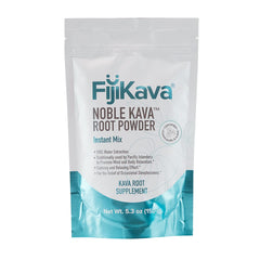 FijiKava instant kava powder packaging showing 150g jar for quick relaxation