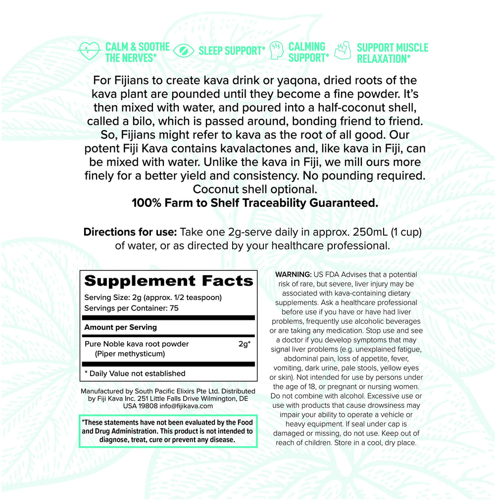 FijiKava premium kava root close-up highlighting natural origins for calmness