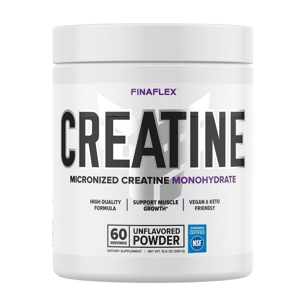 FINAFLEX Pure Creatine bottle with unflavored powder for workouts