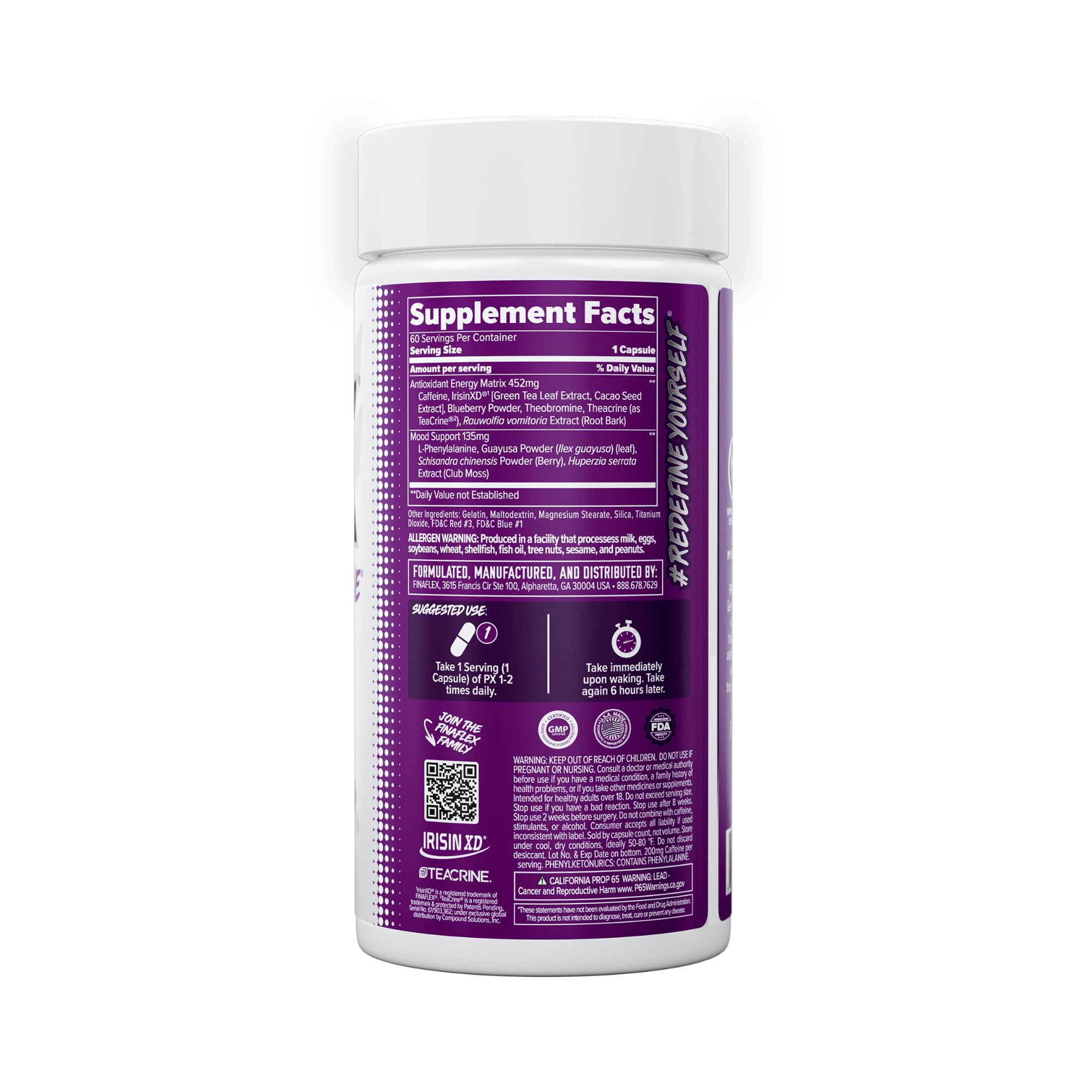 FINAFLEX PX PRO Xanthine morning routine with bottle on counter.