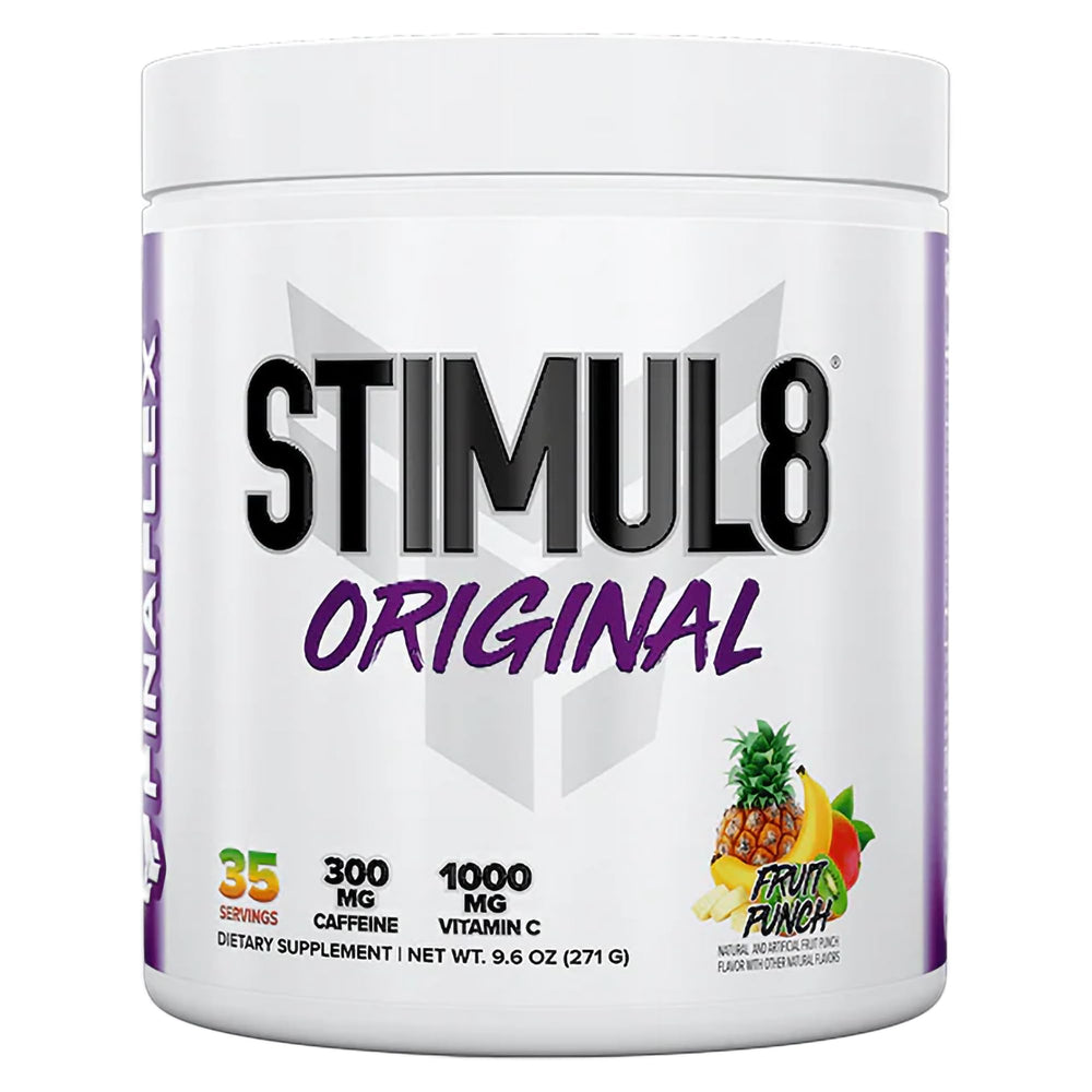 FINAFLEX STIMUL8 fruit punch can ready for an intense workout session