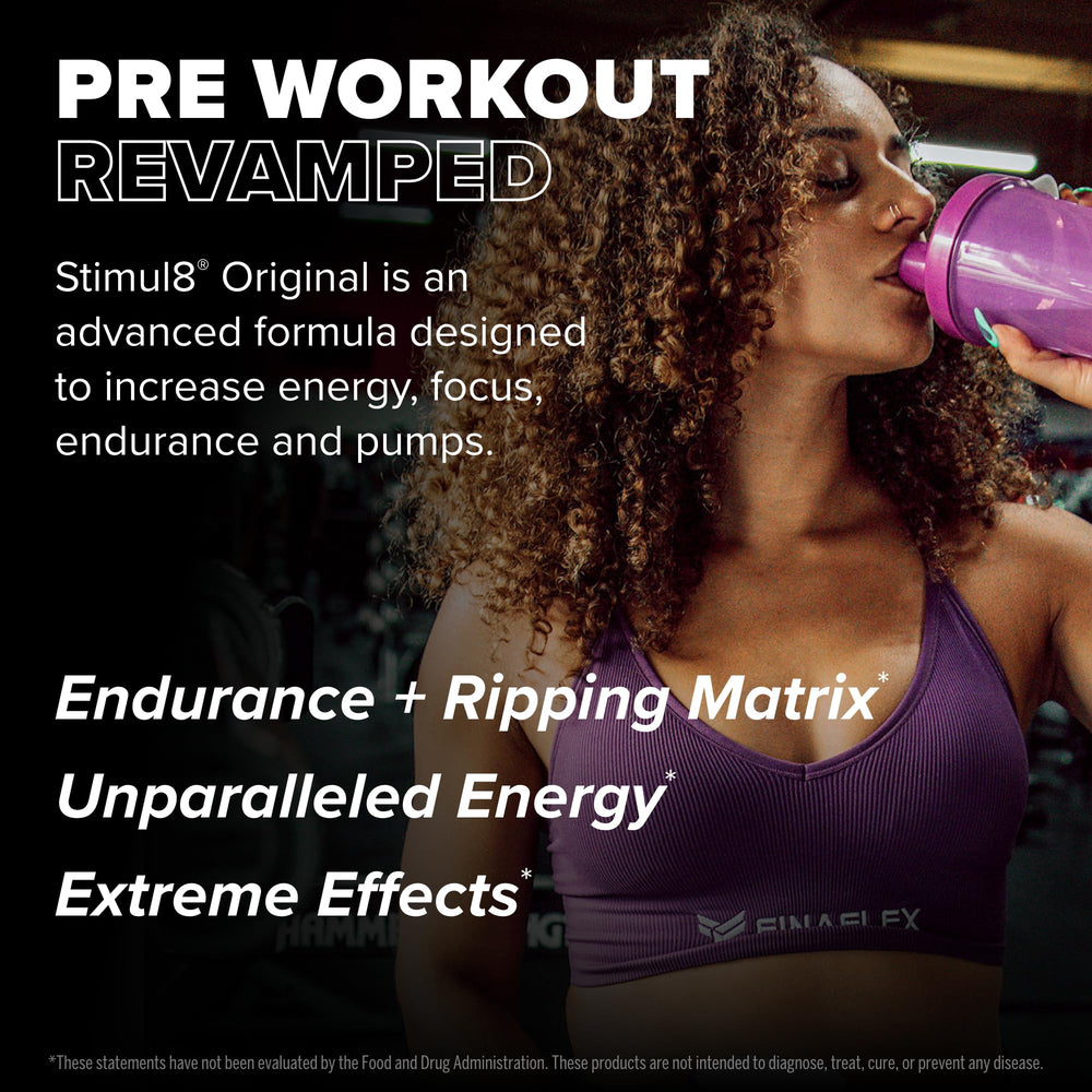 Glass of STIMUL8 fruit punch prepared for a fast training boost