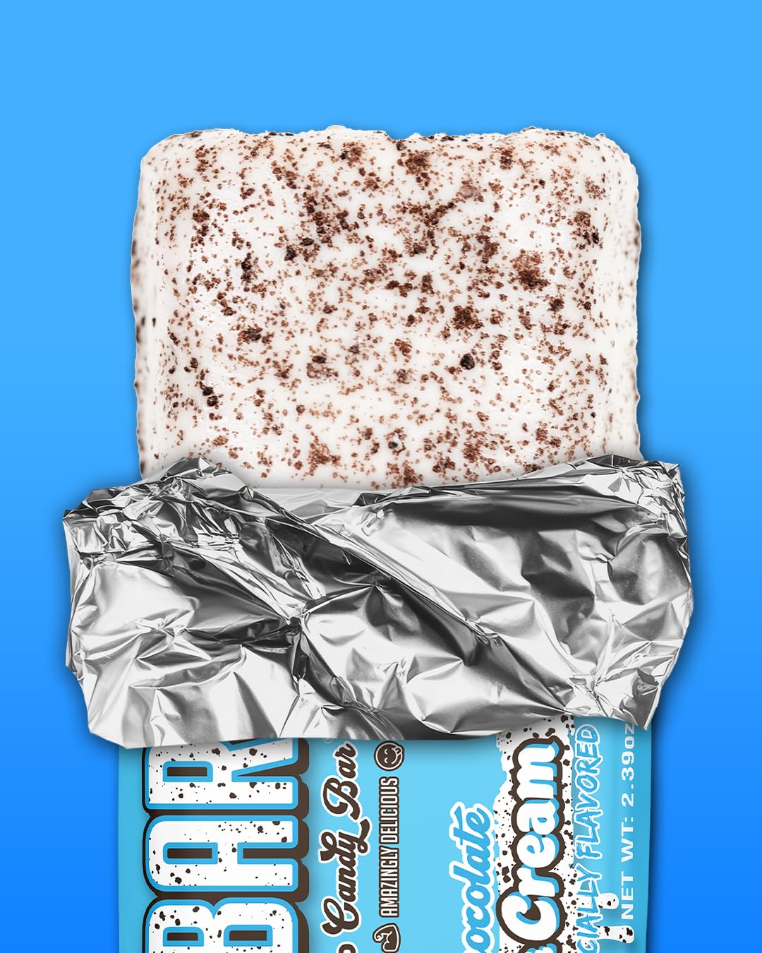 Final Boss Anabar bite shot reveals creamy center and chocolate shell.