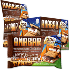 Final Boss Anabar milk chocolate Campfire Smores bar close-up, high-protein snack with great flavor.