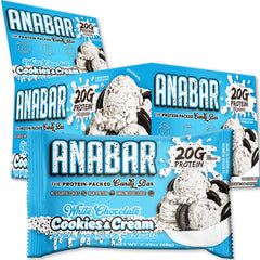 Final Boss Anabar white chocolate cookies creme bar packaging shows a protein-packed snack.