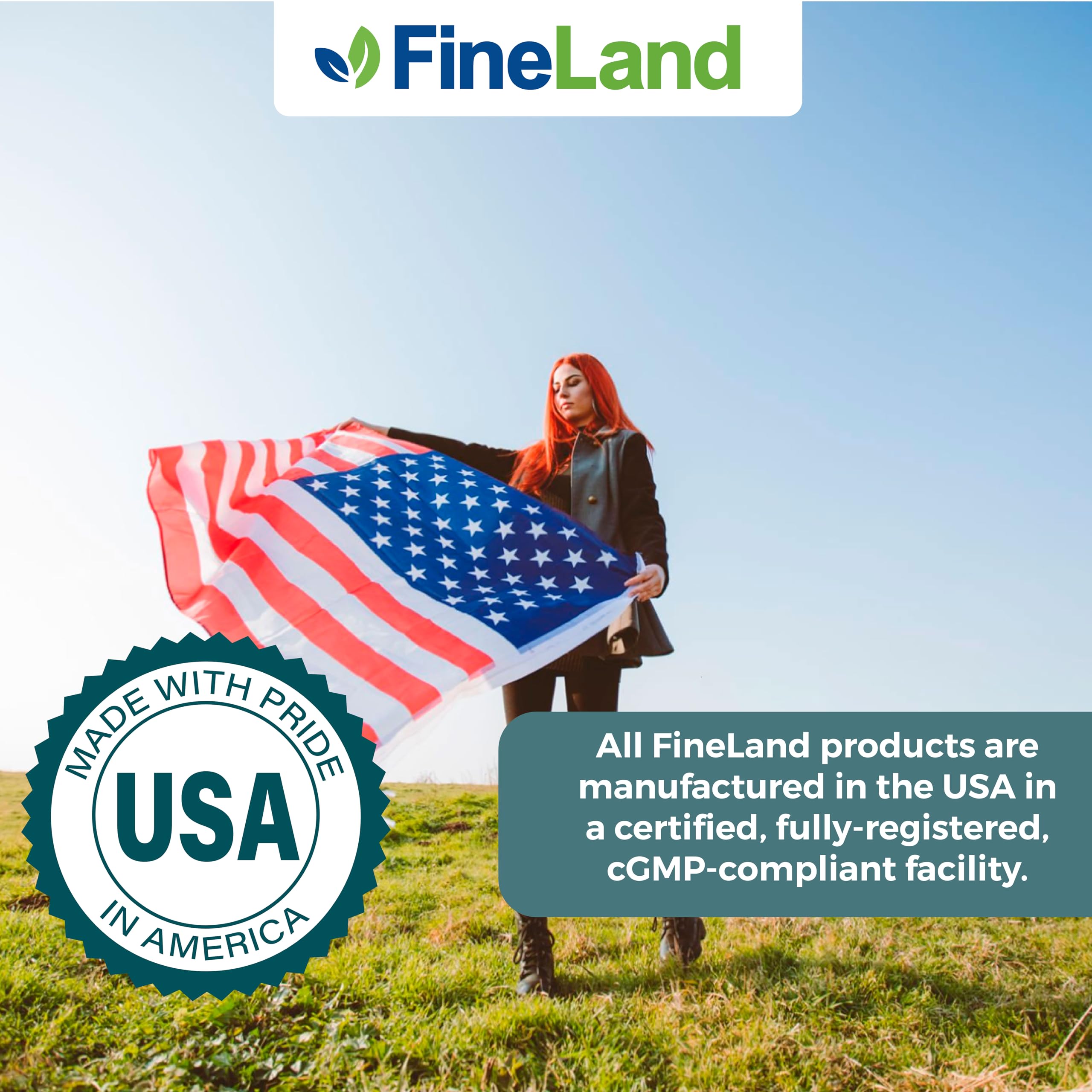FineLand packaging highlights sustainability and responsible disposal cues.