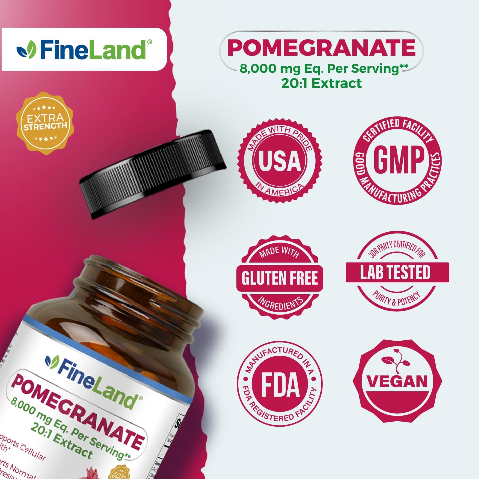 FineLand bottle on counter ready for daily routine.