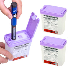 FinePro pen-needle disposal container compact for travel safety