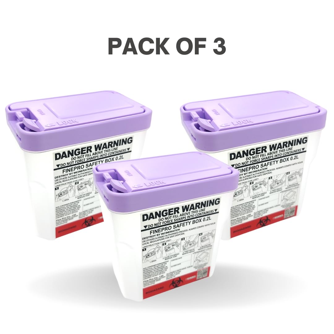 FinePro portable disposal case with temporary lock secures needles