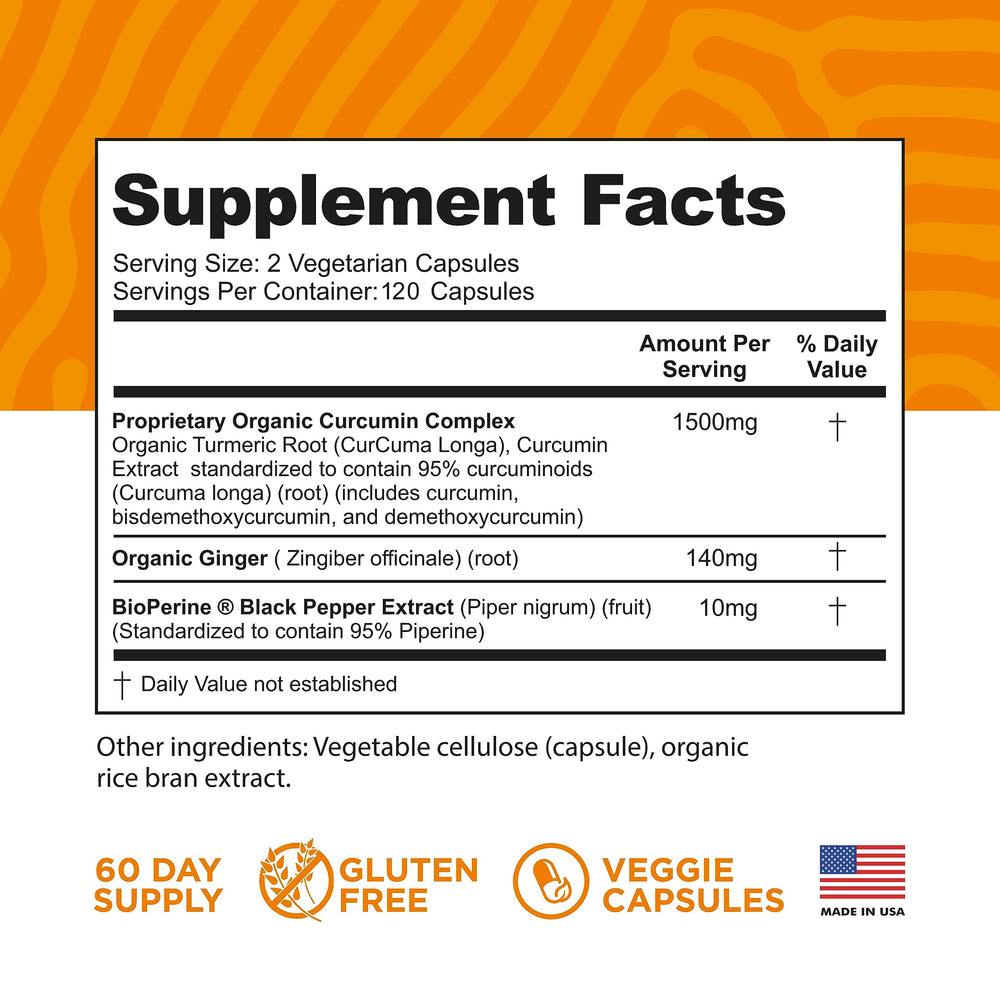FineVine Organics Bioperine Ginger capsules highlighting increased absorption
